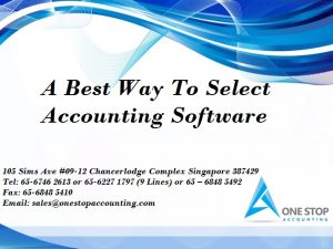 A Best Way To Select Accounting software